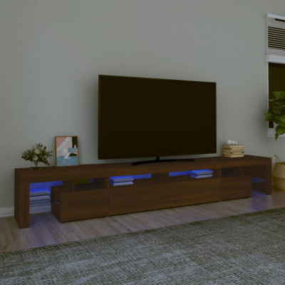 Comoda TV cu lumini LED, stejar maro, 260x36,5x40 cm GartenMobel Dekor foto