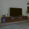 Comoda TV cu lumini LED, stejar maro, 260x36,5x40 cm GartenMobel Dekor