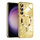 Husa pentru samsung galaxy s25 plus, glitter magsafe, atasare magnetica, gold