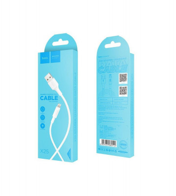 Hoco Soarer X25 Cablu de date USB 2.0 la Lightning pentru Apple iPhone-Lungime 1 Metru-Culoare Alb foto