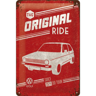 Placa metalica - VW Golf - The Original Ride - 20x30 cm foto