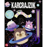 Original Squishmallows - Karcrajzok - 8 k&uuml;l&ouml;nleges karcrajz &eacute;s 8 oldalnyi m&oacute;k&aacute;s feladv&aacute;ny