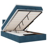 Cumpara ieftin Cadru de pat otoman cu saltea Albastru inchis 120x200cm catifea