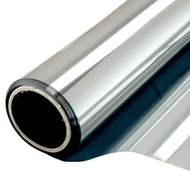 Folie Decorativa Pentru Geamuri, cu Efect de Oglinda Pentru Intimitate si Protectie Solara, Argintiu, 60 x 300 cm, BZRSH