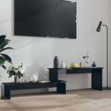 Comoda TV, negru extralucios, 180x30x43 cm, PAL GartenMobel Dekor, vidaXL