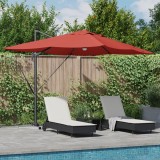 vidaXL Umbra cantilever Terracotta Poliester Mare Pliabilă