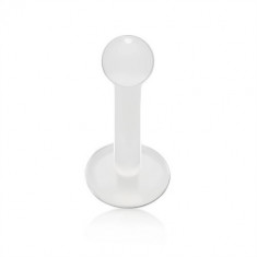 Piercing transparent pentru bărbie și buze Bio Flex, bilă, 3 mm - Diametru piercing: 1,6 mm