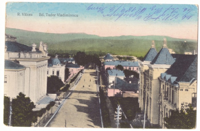1061 - RM. VALCEA, Ave. Tudor Vladimirescu - old postcard, CENSOR - used - 1917