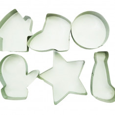 Set 6 forme decupatoare tema Craciun, pentru biscuiti sau gogosi, 6 cm, 513COF