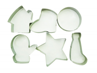 Set 6 forme decupatoare tema Craciun, pentru biscuiti sau gogosi, 6 cm, 513COF foto