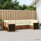 Cumpara ieftin Set de canapele de exterior 7 buc. 7-Locuri Natural si Crem