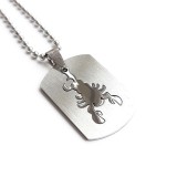 Lant inox Pandantiv zodia Scorpion dog tag otel inoxidabil Personal Style 00A039