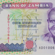 Bancnota Zambia 100 Kwacha (1991) - P34 UNC