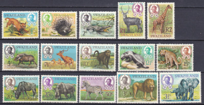 DB1 Fauna Africana 1969 Swaziland 15 v. MNH foto