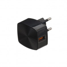 Adaptor priza Remax, Quick Charge, USB 3.0 3A, Negru foto