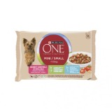 One Mini Dog Weight Control, hrana umeda pentru caini, Curcan, 4x100 g