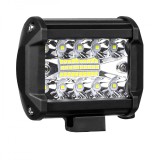 LED проектор за кола, Offroad, 60W, 12V, 8000 лумена, квадратен, IP67, ъгъл на осветяване 60&deg;, черен