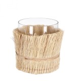 Cumpara ieftin Vaza flori sticla ratan natur Zhob 12x15 cm