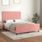 Gossi cadru de pat cu tablie, roz, 140x190 cm, catifea