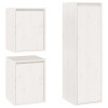 Comode TV, 3 buc., alb, lemn masiv de pin, DKD Home Decor