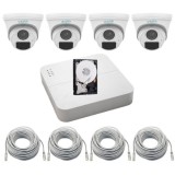 Sistem supraveghere IP Uniarch, 4 camere de interior 4MP 2K, IR 30m, Microfon, NVR 4 canale, HDD 500GB, Accesorii montaj SafetyGuard Surveillance, Rovision