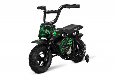 Mini Motocicleta electrica cu roti ajutatore, NITRO ECO Flee 300W 24V, culoare Verde foto