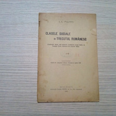 CLASELE SOCIALE IN TRECUTUL ROMANESC - I. C. Filitti - SOCEC, 1925, 23 p.