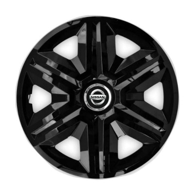 Set 4 capace roti hubcaps fast black R16 Compatibil Cu Nissan foto