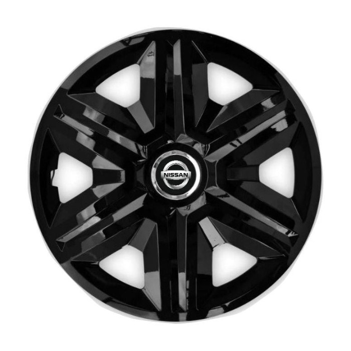 Set 4 capace roti hubcaps fast black R16 Compatibil Cu Nissan