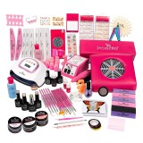 Cumpara ieftin Kit Unghii False Gel UV &amp; Oja Semipermanenta SensoPRO Milano 10ml - Lampa 150W, Freza, Aspirator, CADOU Pensule + Ghid Aplicare