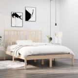 vidaXL Cadru de pat dublu 4FT6, 135x190 cm, lemn masiv