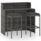 Set mobilier bar de gradina cu perne, 3 piese, gri