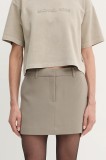 MICHAEL Michael Kors fustă culoarea maro, mini, drept, MF470FEENX