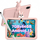 Cumpara ieftin Tableta Doogee U9KID Pink, 10.1 IPS HD TUV SUD, Android 13, 7GB RAM (3GB + 4GB extensibili), 64GB ROM, RK3562, 5060mAh, Husa Silicon, WiFi6, Aplicatii