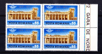 TSV$ - 1972 LP 796 CENTENARUL GARII DE NORD BLOC X 4 MNH/** LUX foto