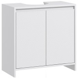 HOMCOM Mobilier Sub Chiuvetă pentru Baie cu 2 Uși, Dulap de Baie cu Decupaj &icirc;n U pentru Țevi, 60x30x60 cm, Alb | Aosom Romania