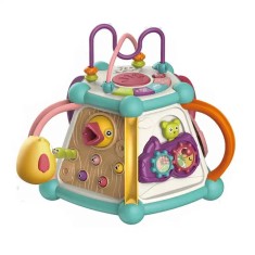 Jucarie educativa si interactiva 7 in 1 pentru copii WePro Store, centru de activitati cu 5 laturi, lumini si sunete, Model Rata, 3 ani +