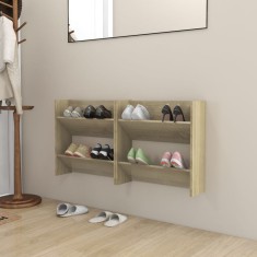 vidaXL Pantofare de perete, 2 buc., stejar sonoma, 60x18x60 cm PAL 806724