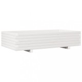 Cumpara ieftin Jardiniera de gradina, alb, 110x60x26,5 cm, lemn masiv de pin