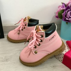 Bocanci roz imblaniti ghete moi usoare pt fetite bebe 20 cod 0724 foto
