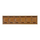 Cumpara ieftin Modul de 6 cutii postale, maro, 1100 x 260 x 75 mm