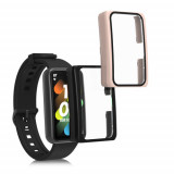 Set 2 Folii de protectie pentru Huawei Band 7/Band 6/Honor Band 6, Kwmobile, Negru/Roz, Sticla securizata, 59317.02