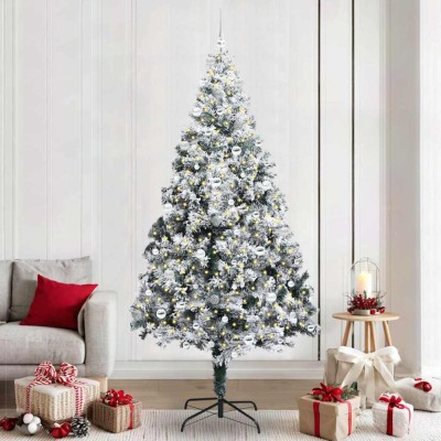 vidaXL Brad de Crăciun artificial Verde 240 cm PVC și Oțel și Plastic 3396985 foto