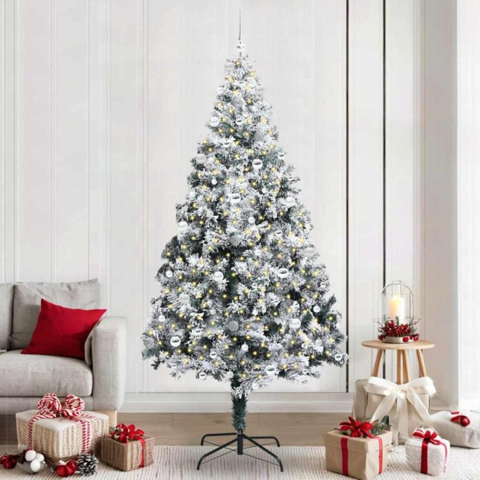 vidaXL Brad de Crăciun artificial Verde 240 cm PVC și Oțel și Plastic 3396985
