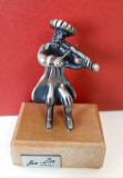 Violonist de Ben Zion, argint 925, miniatura iudaica, Statueta