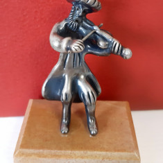 Violonist de Ben Zion, argint 925, miniatura iudaica