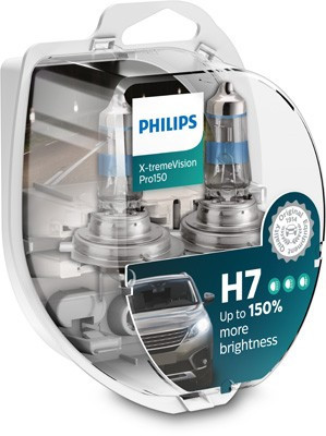 Set 2 becuri Philips H7 X-tremeVision Pro150 (+150% lumina) 12V 55W 12972XVPS2 foto