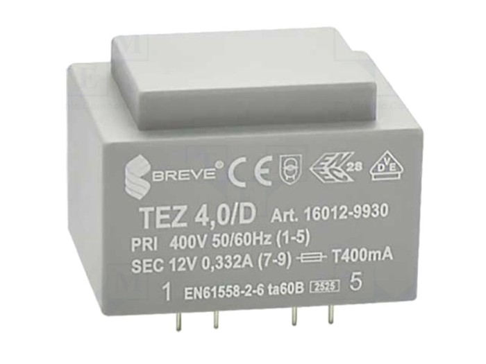 Transformator &icirc;ncapsulat 4VA 12V PCB