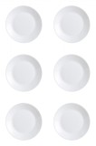 Set farfurii 6 piese pentru fructe, albe, diametru 18 cm
