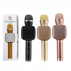 Microfon Wireless Karaoke Iluminat cu Bluetooth, USB, SD si AUX YS68 foto